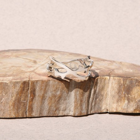 Madavazaha - bague ronces et épines en argent petit modèle-ajourée et polie-vue de côté gauche